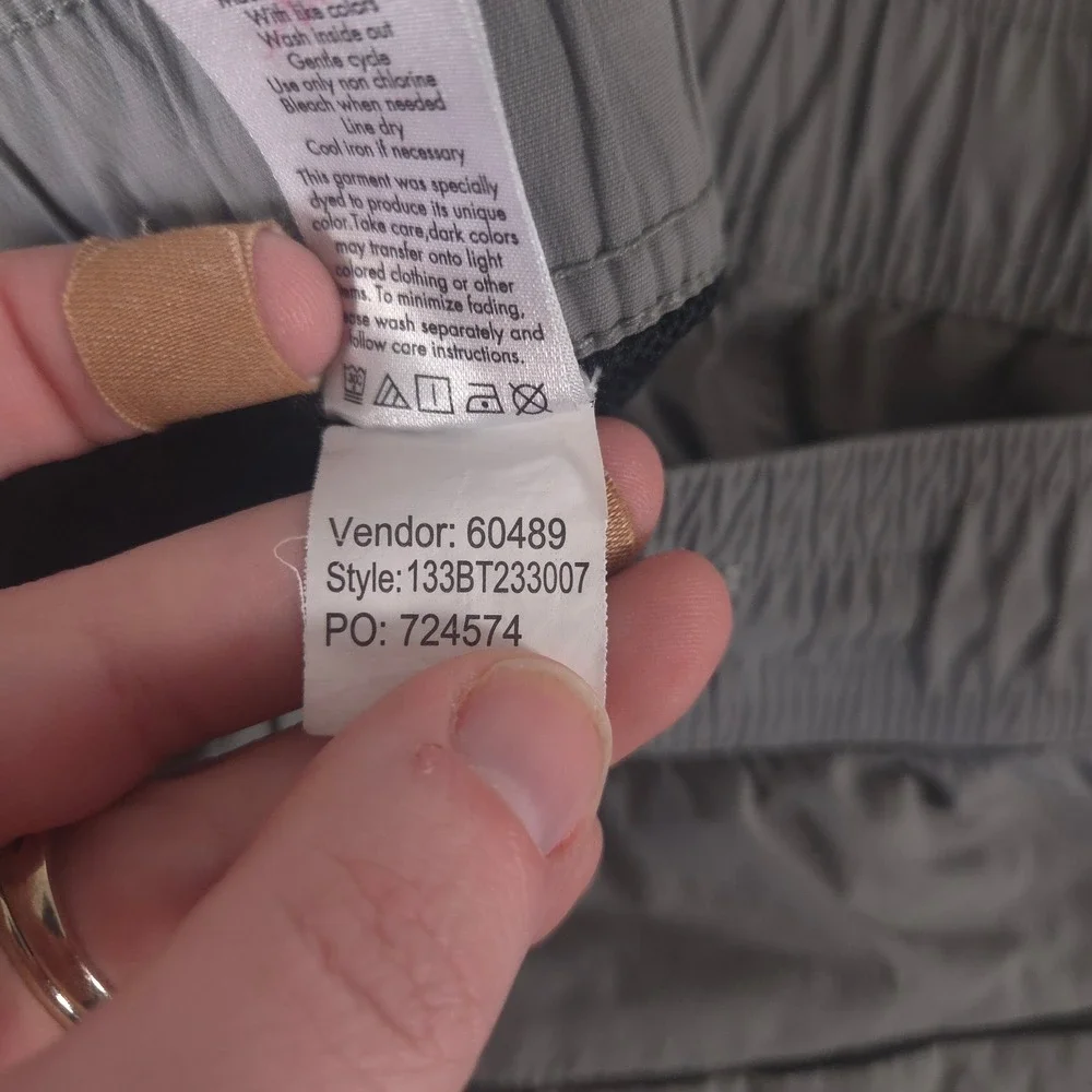 PacSun Pants Mens Large Grey Cargo Eco Stretch Slim Tapered Bungee Hem Utility